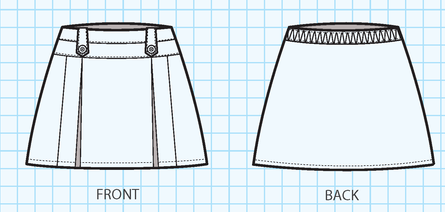 14.2 - Knife & Box Pleated Skort (Navy)