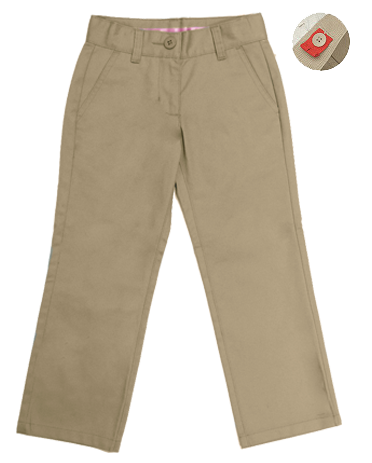14.7 - FF Girls Straight Leg Pant With 2 Back Pockets Khaki